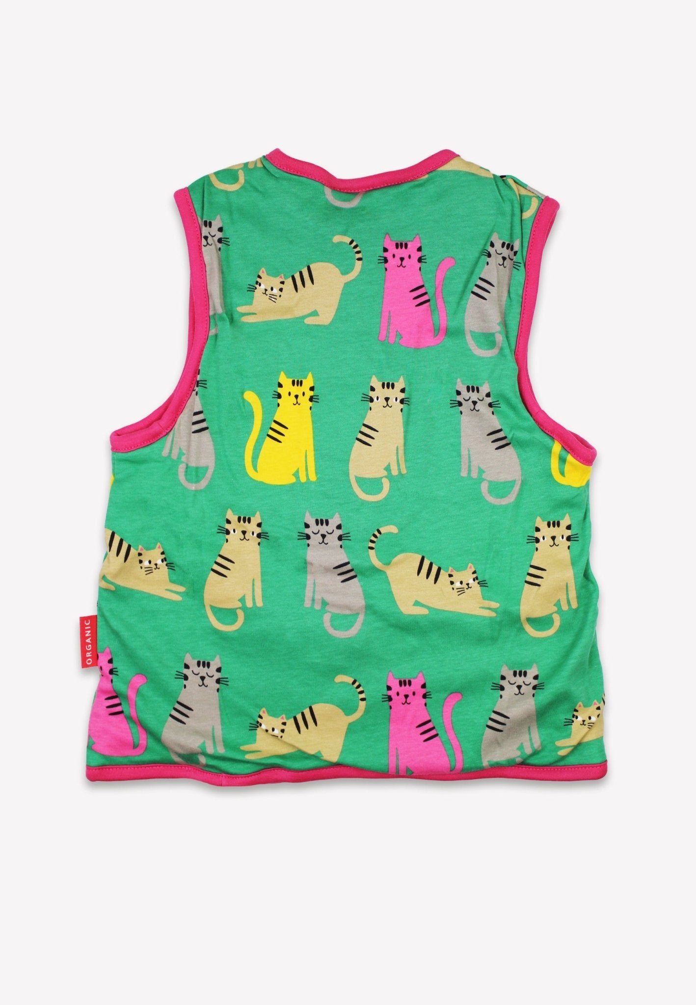 Organic Kitten Print Reversible Gilet - Toby Tiger