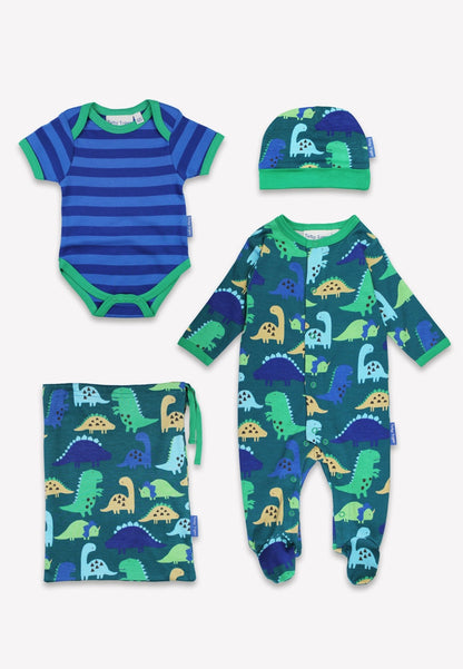 Organic Tonal Dinosaur Print Baby Gift Set - Toby Tiger