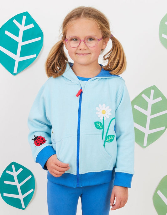 Organic English Garden Applique Hoodie - Toby Tiger UK Retail