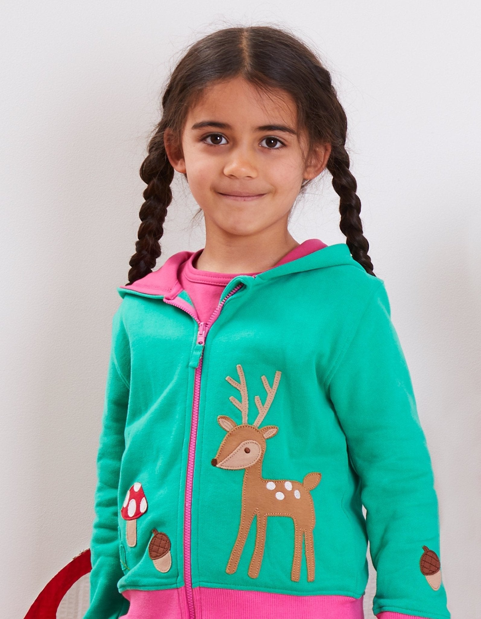 Organic Fawn Applique Hoodie - Toby Tiger UK Retail