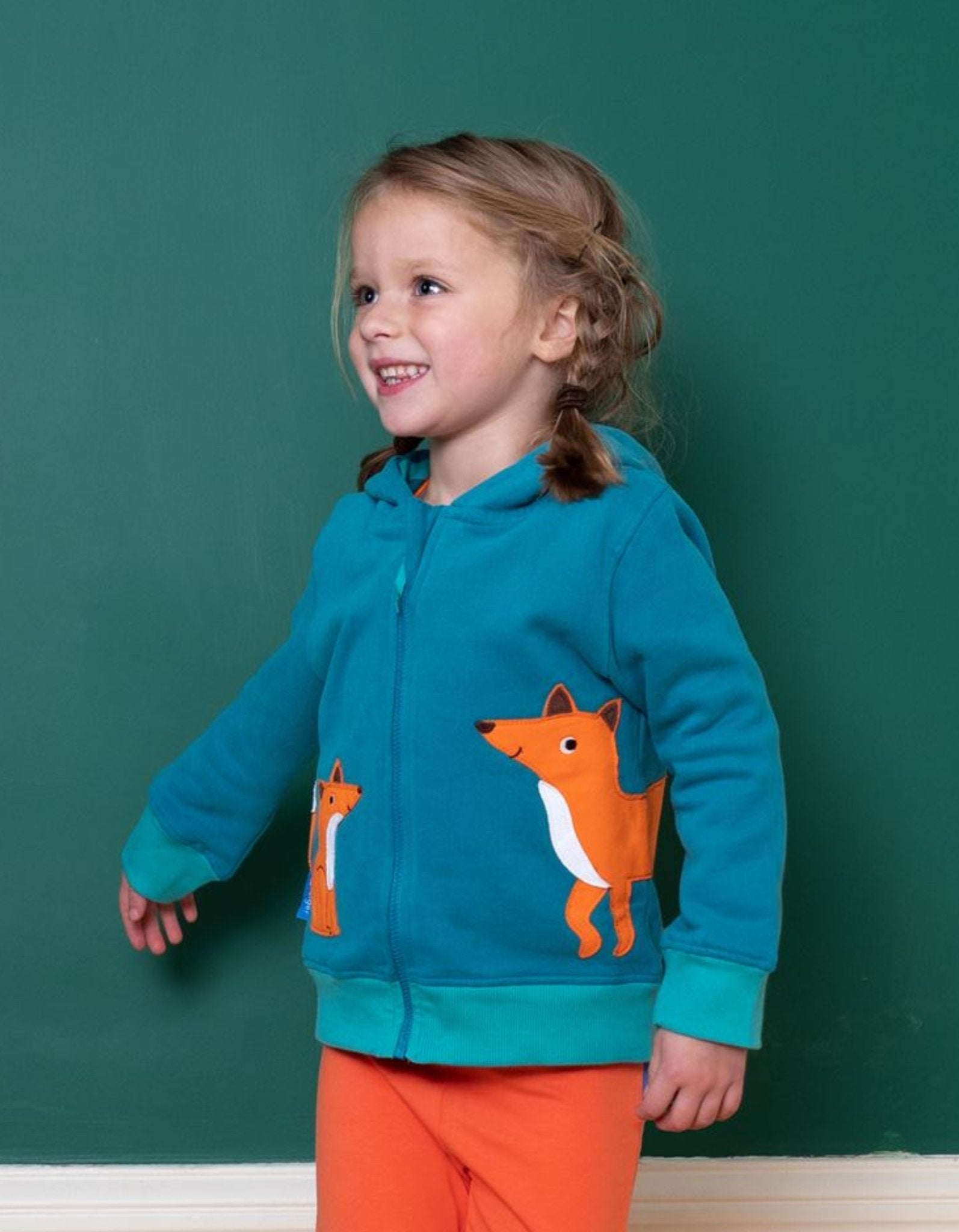 Organic Fox Applique Hoodie - Toby Tiger UK Retail