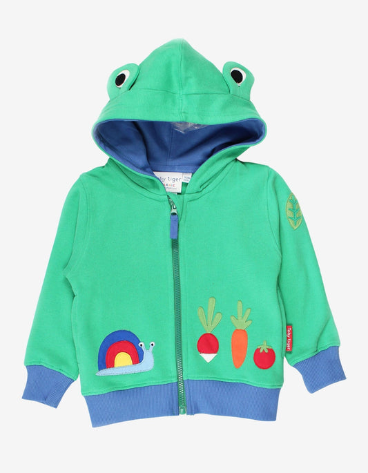 Organic Frog Applique Hoodie - Toby Tiger UK Retail