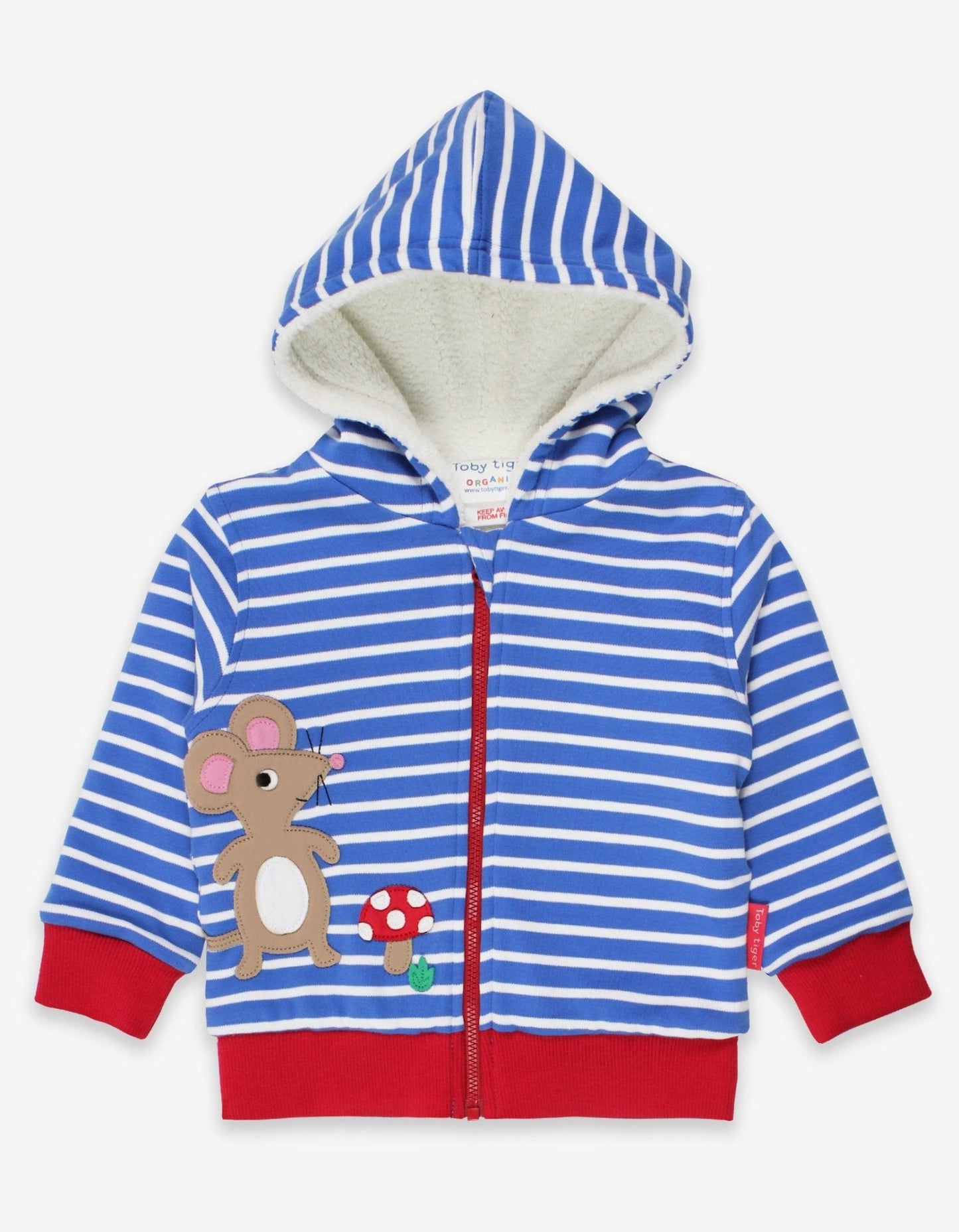 Organic Mouse and Mushroom Applique Hoodie - Toby Tiger UK Retail