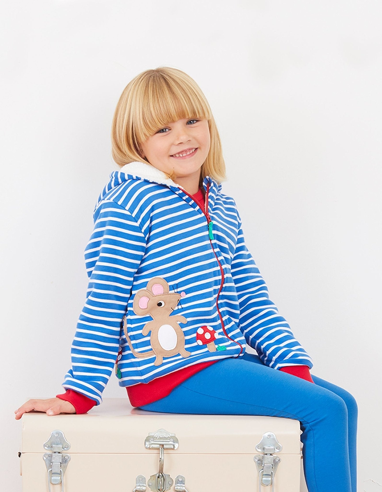 Organic Mouse and Mushroom Applique Hoodie - Toby Tiger UK Retail