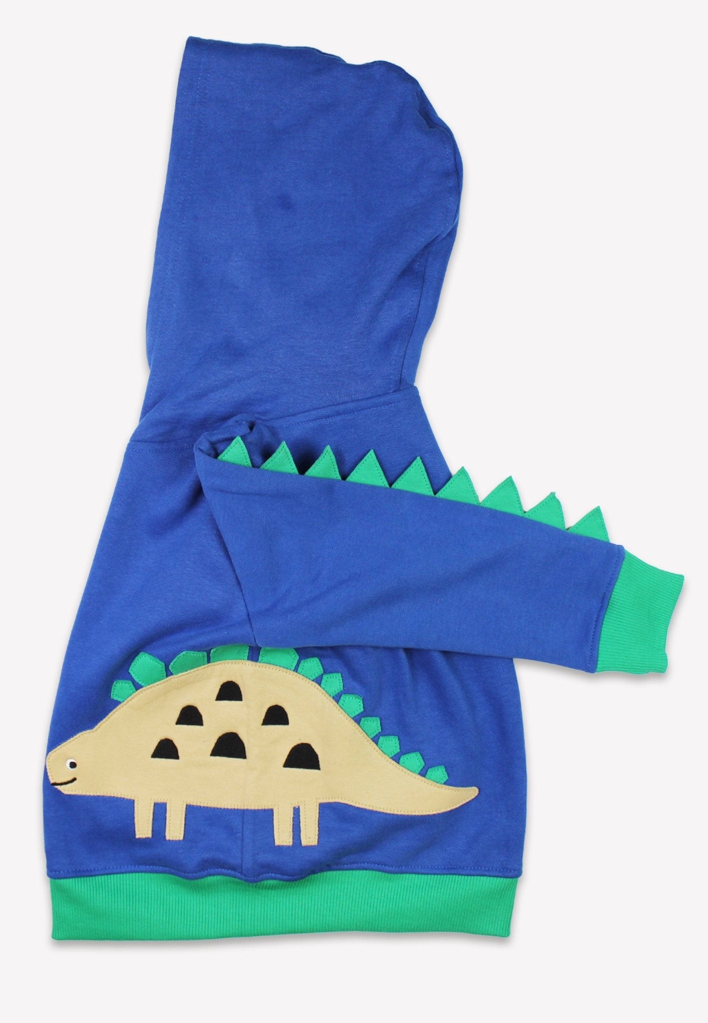 Organic Tonal Dinosaur Applique Hoodie - Toby Tiger