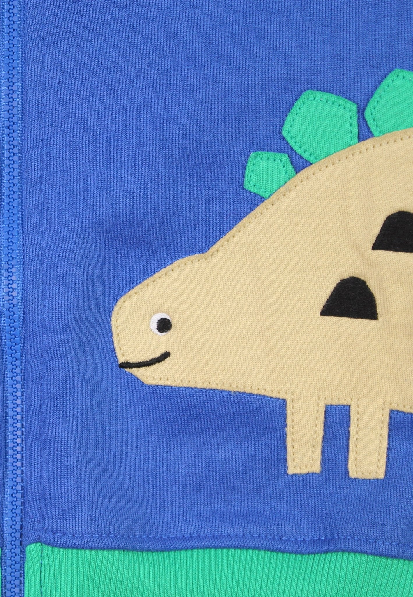 Organic Tonal Dinosaur Applique Hoodie - Toby Tiger