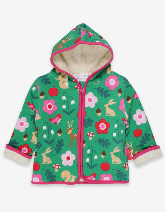 Organic Forest Adventure Fleece Applique Hoodie - Toby Tiger UK Retail