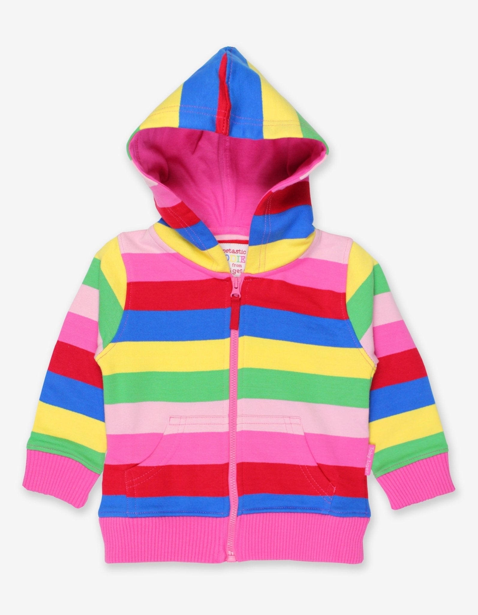 Pink striped hoodie online