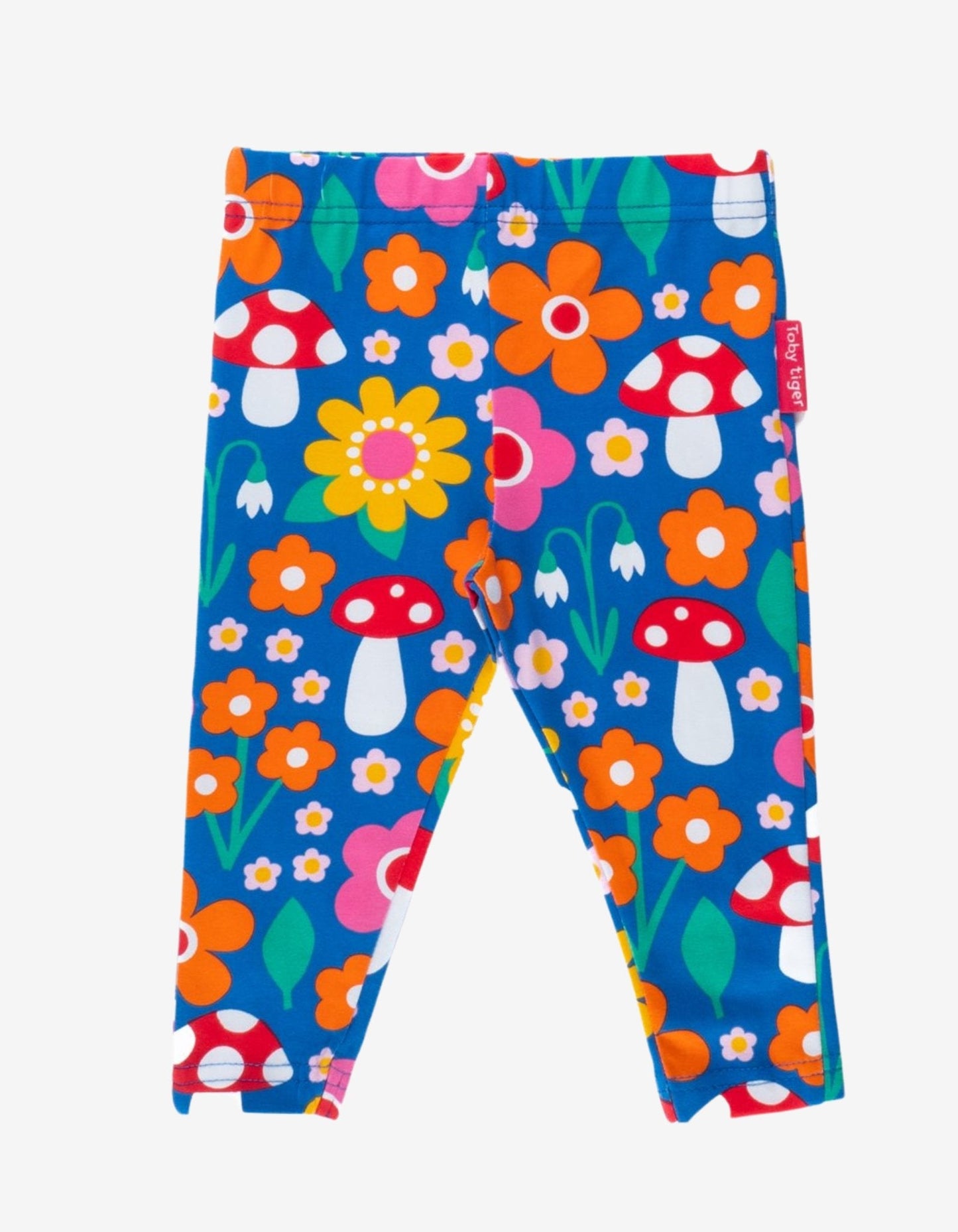 Organic Floral Mushroom Print Leggings - Toby Tiger UK Retail