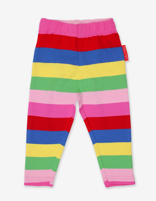 Organic Pink Multi Stripe Leggings - Toby Tiger UK Retail