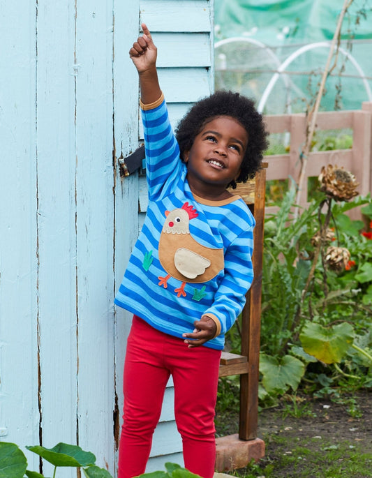 Organic Clucky Chicken Applique T-Shirt - Toby Tiger UK Retail