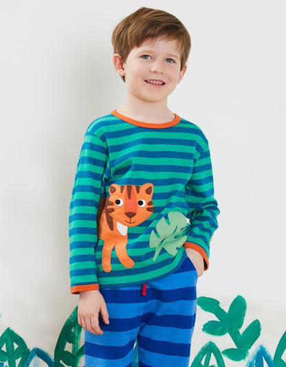 Organic Born Free Tiger Applique T-Shirt - Toby Tiger UK Retail