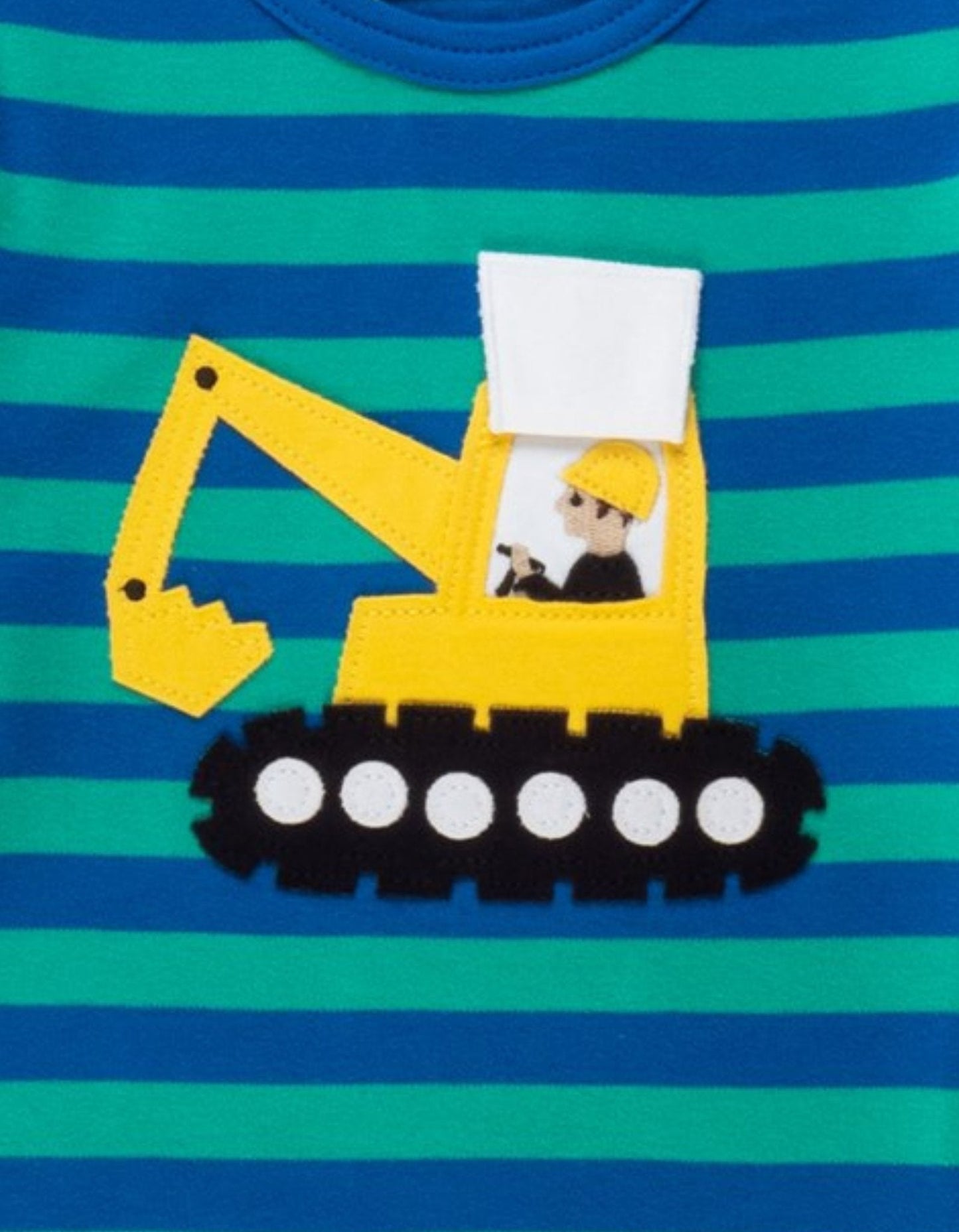 Organic Digger Applique Long - Sleeved T-Shirt - Toby Tiger UK Retail