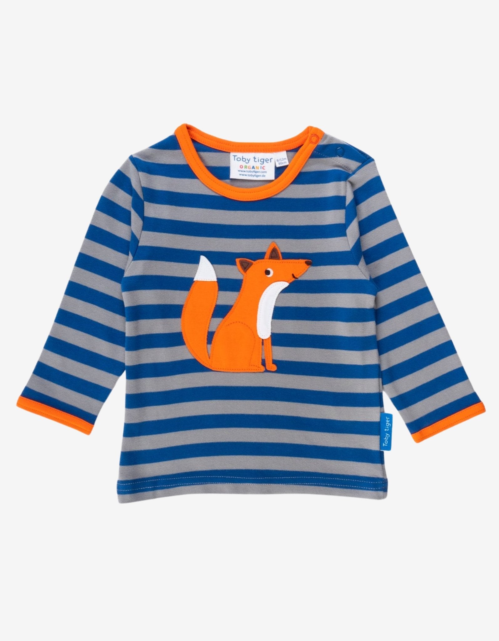 Organic Fox Applique Long - Sleeved T-Shirt - Toby Tiger UK Retail