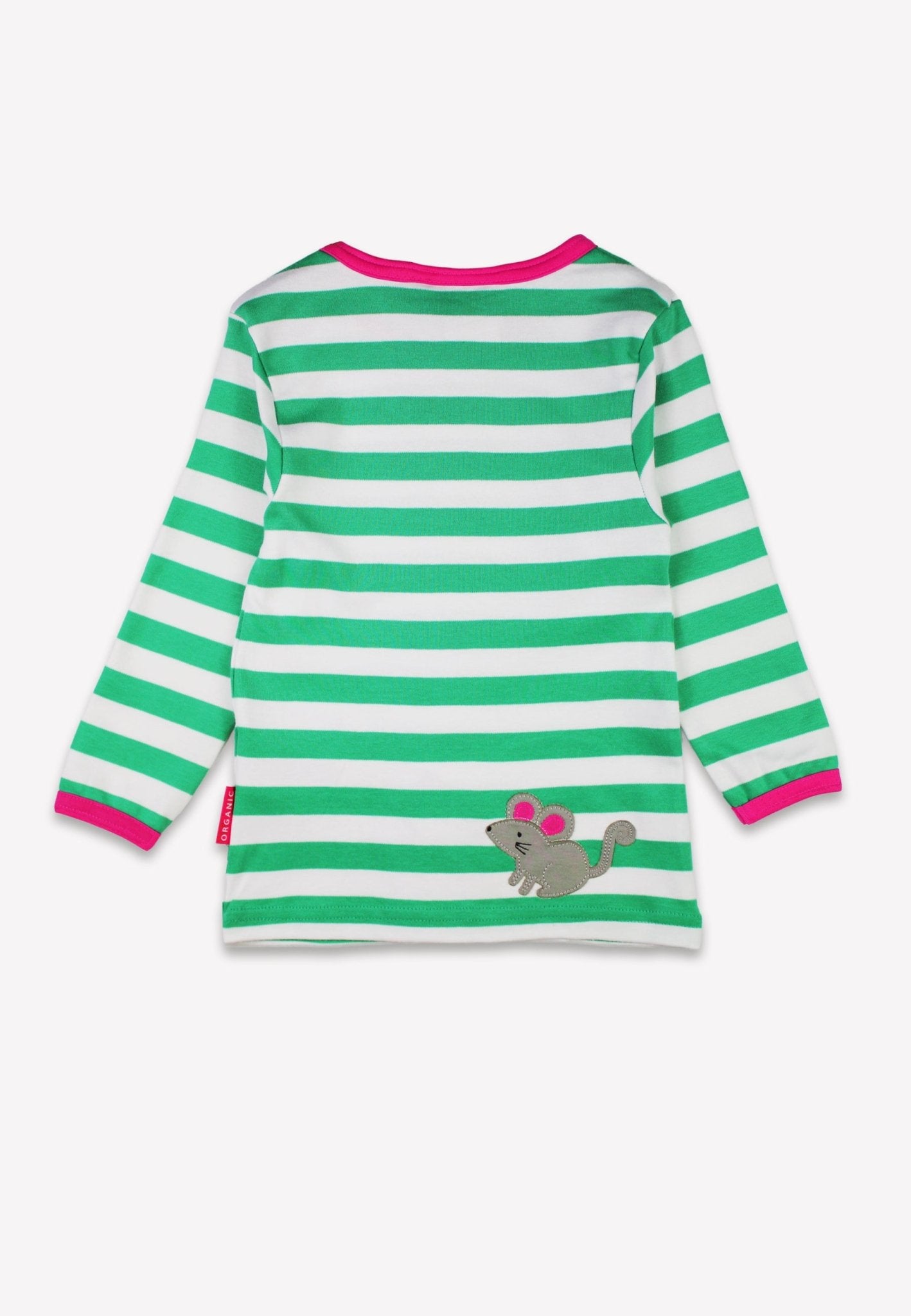 Organic Green Kitten Applique Long - Sleeved T-Shirt - Toby Tiger