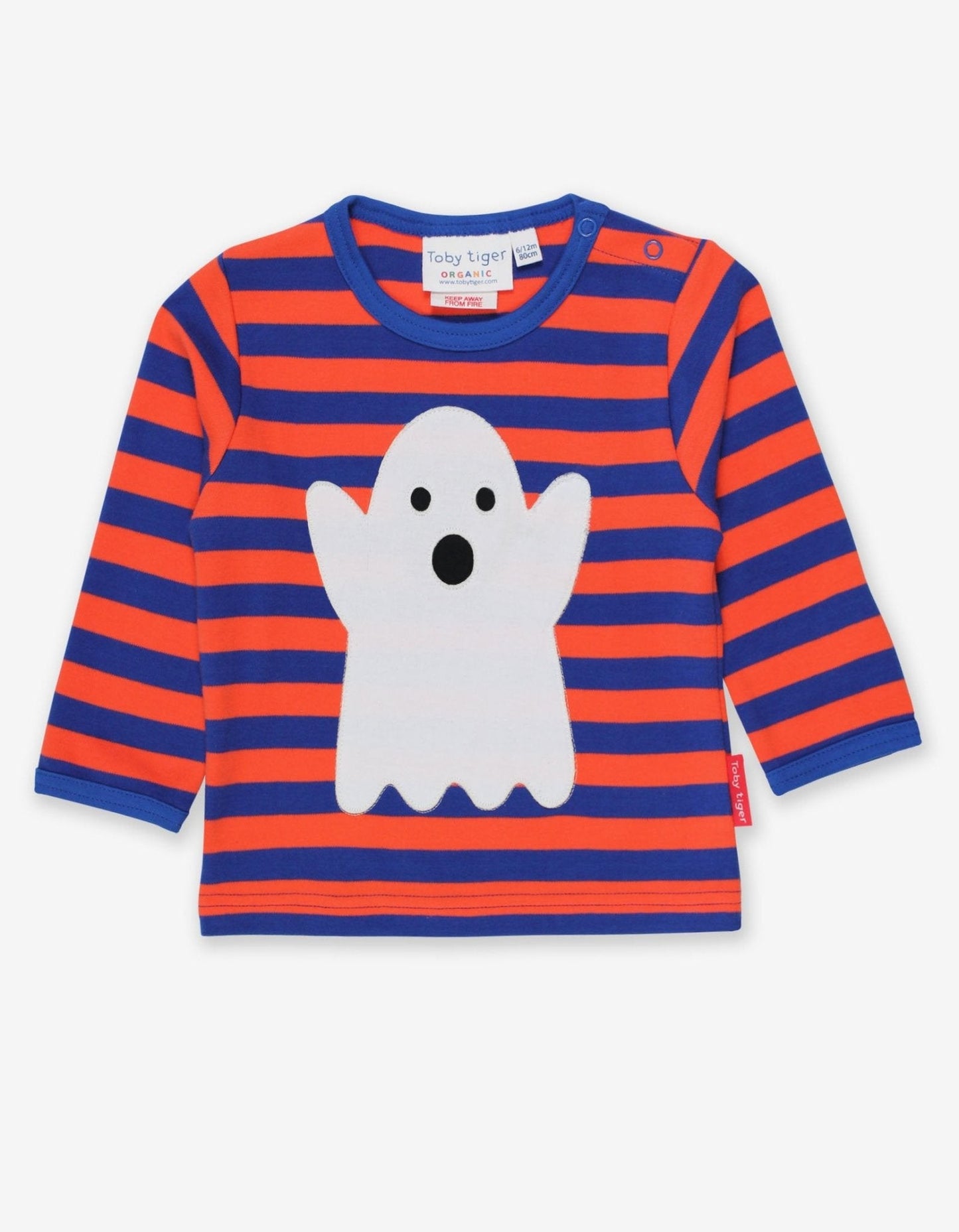 Organic Halloween Ghost Applique T-Shirt - Toby Tiger UK Retail