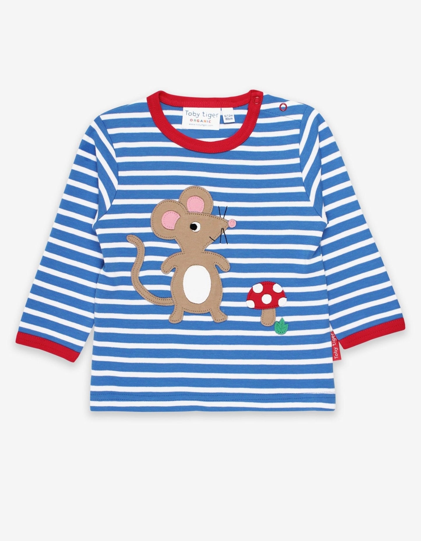 Organic Mouse and Mushroom Applique T-Shirt - Toby Tiger UK Retail