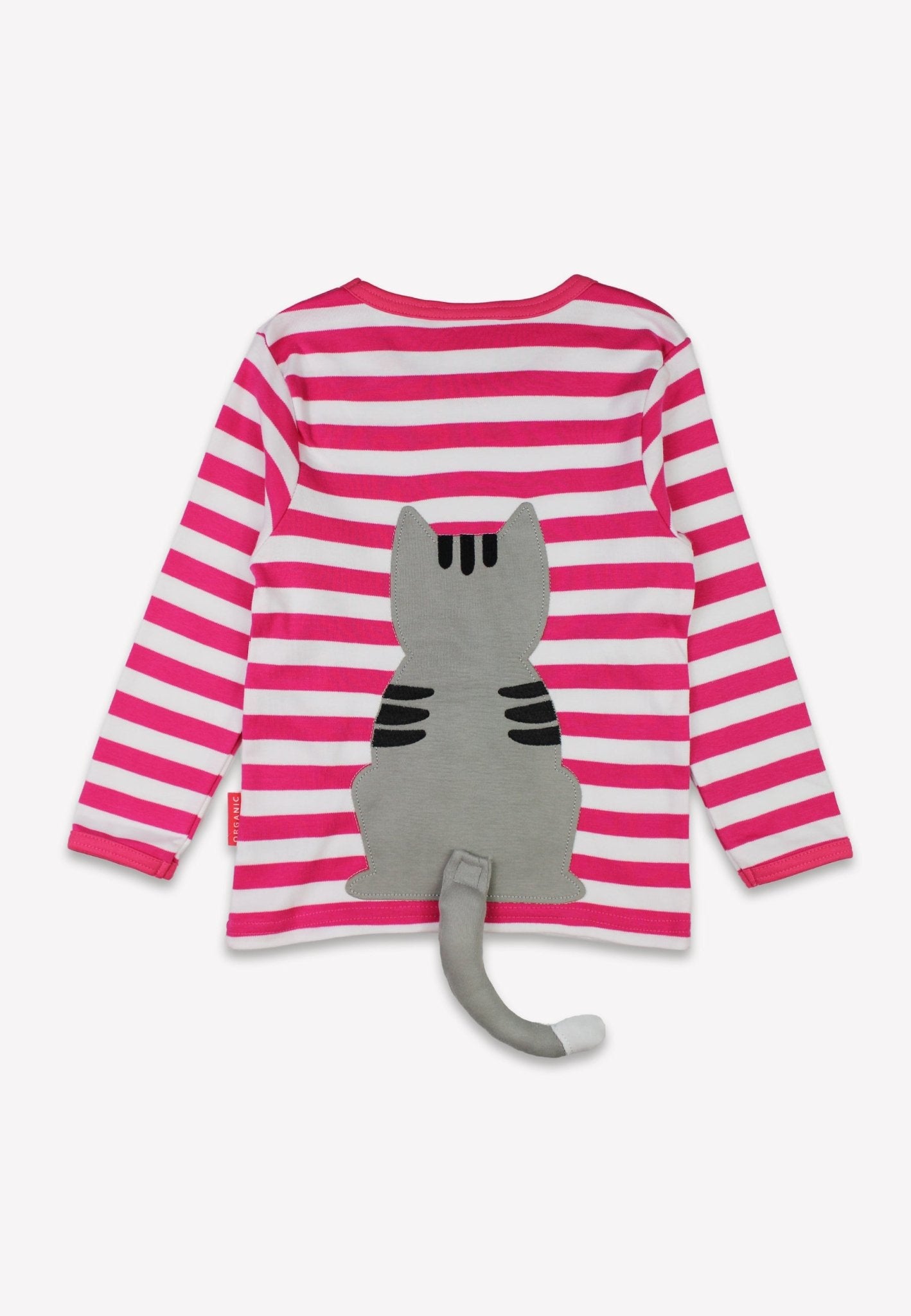 Organic Pink Kitten Applique Long - Sleeved T-Shirt - Toby Tiger