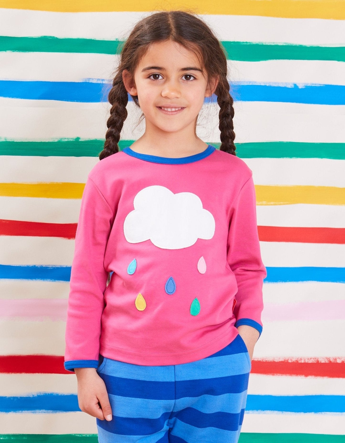 Organic Pink Cloud Applique T-Shirt - Toby Tiger UK Retail