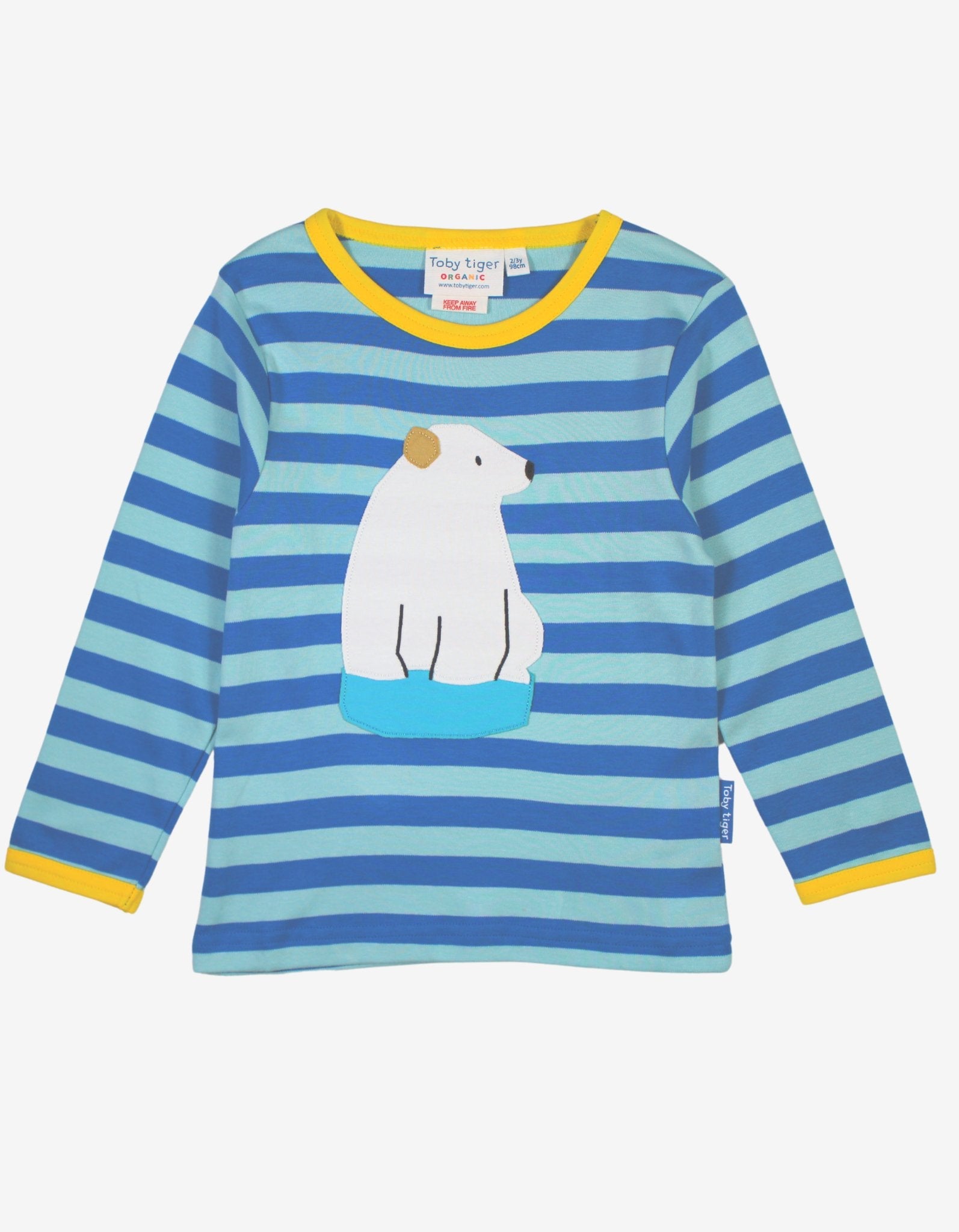 Organic Polar Bear Applique Long - Sleeve T-Shirt - Toby Tiger UK Retail