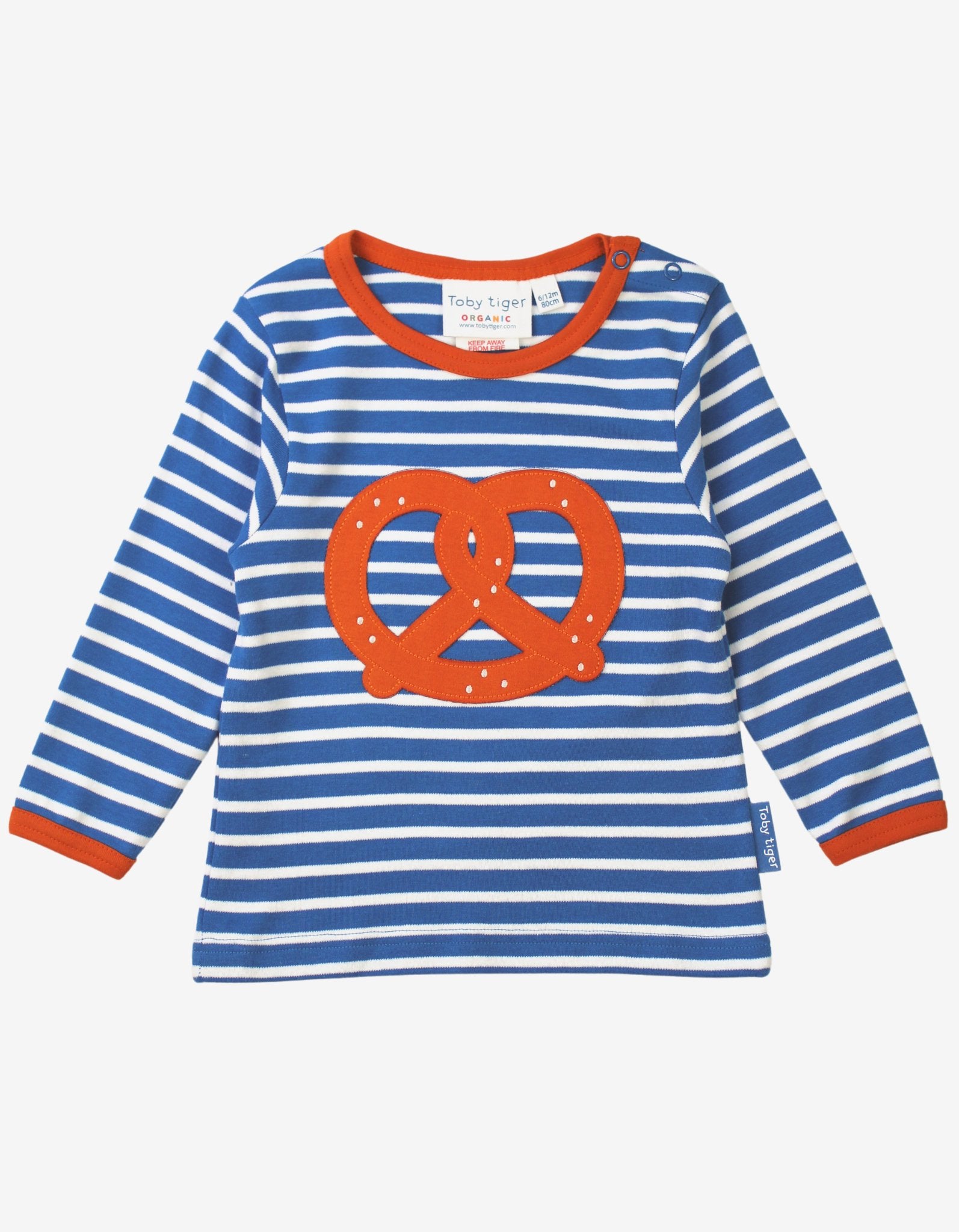 Organic Pretzel Applique Long - Sleeved T-Shirt - Toby Tiger UK Retail