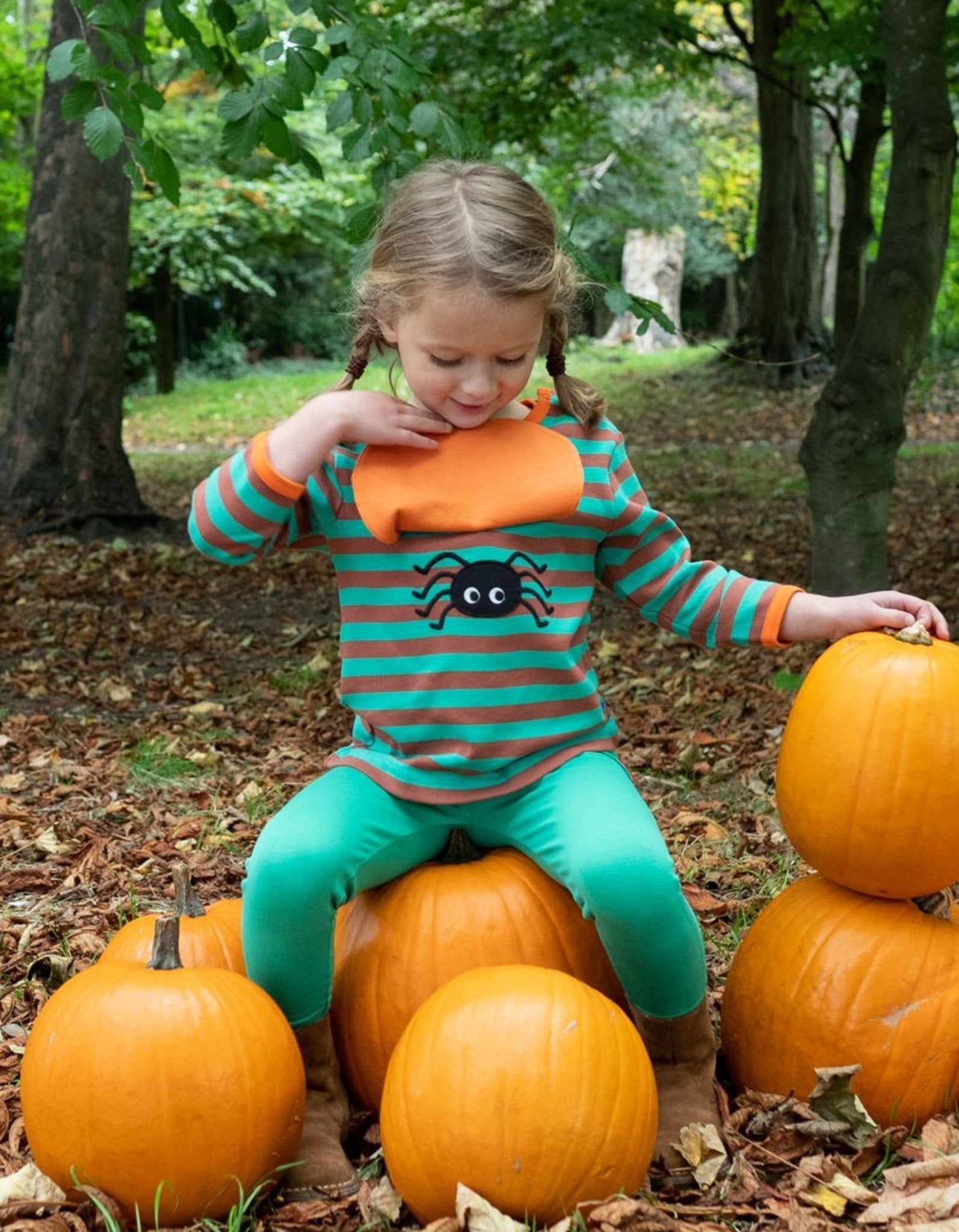 Organic Pumpkin Applique T-Shirt - Toby Tiger UK Retail