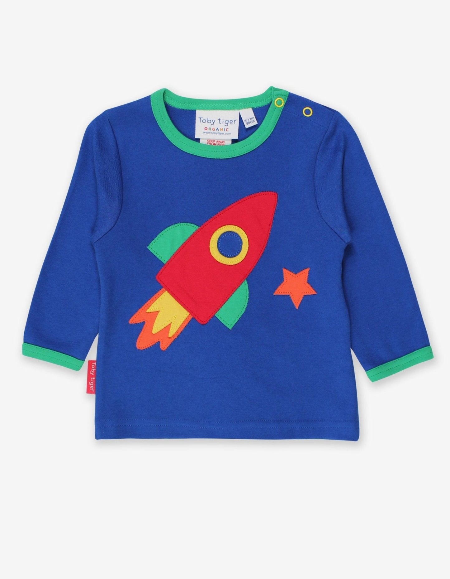 Organic Rocket Planet Applique T-Shirt - Toby Tiger UK Retail