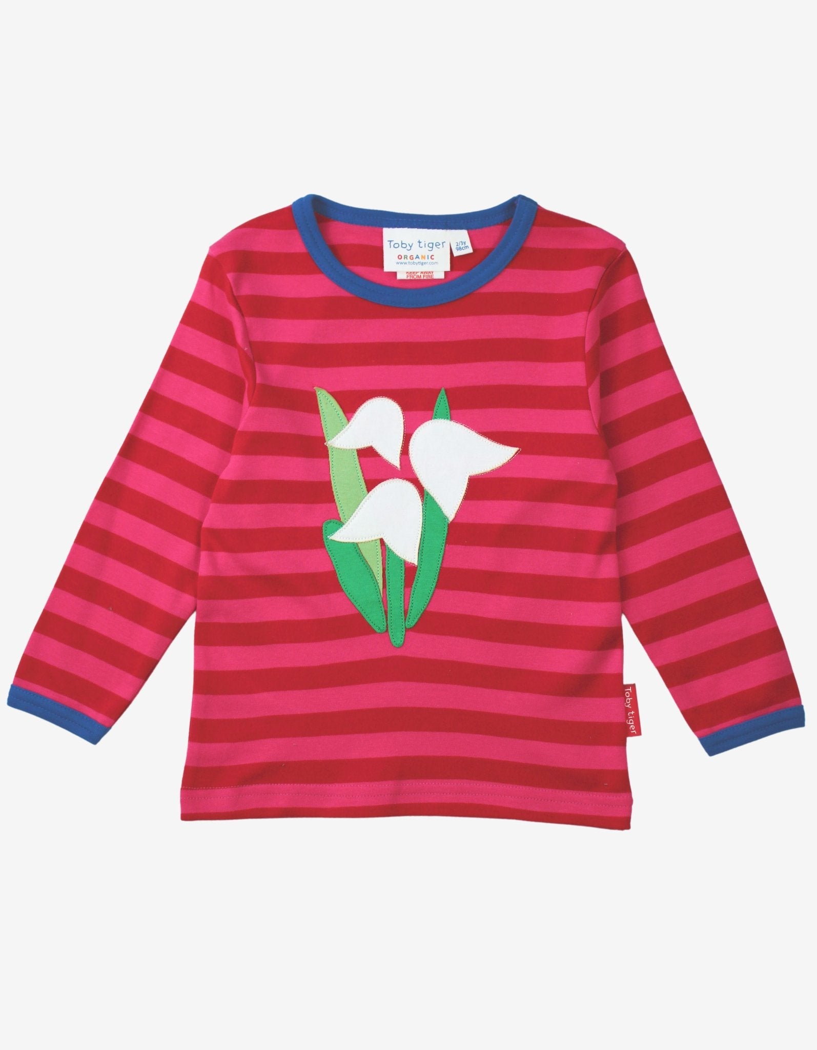 Organic Snowdrop Applique Long - Sleeved T-Shirt - Toby Tiger UK Retail