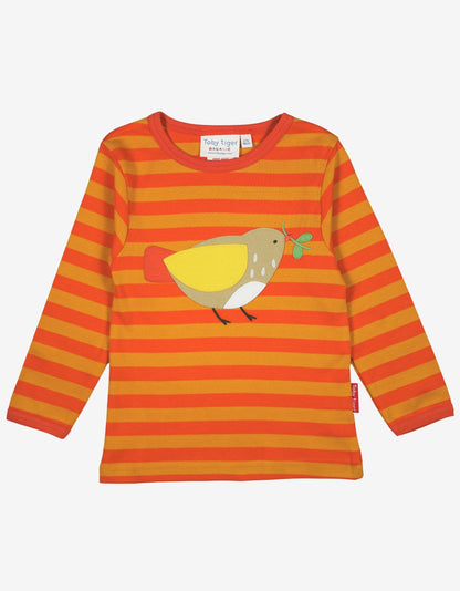 Organic Sparrow Applique Long - Sleeved T-Shirt - Toby Tiger UK Retail