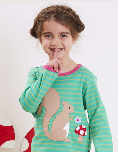 Organic Squirrel Applique T-Shirt - Toby Tiger UK Retail