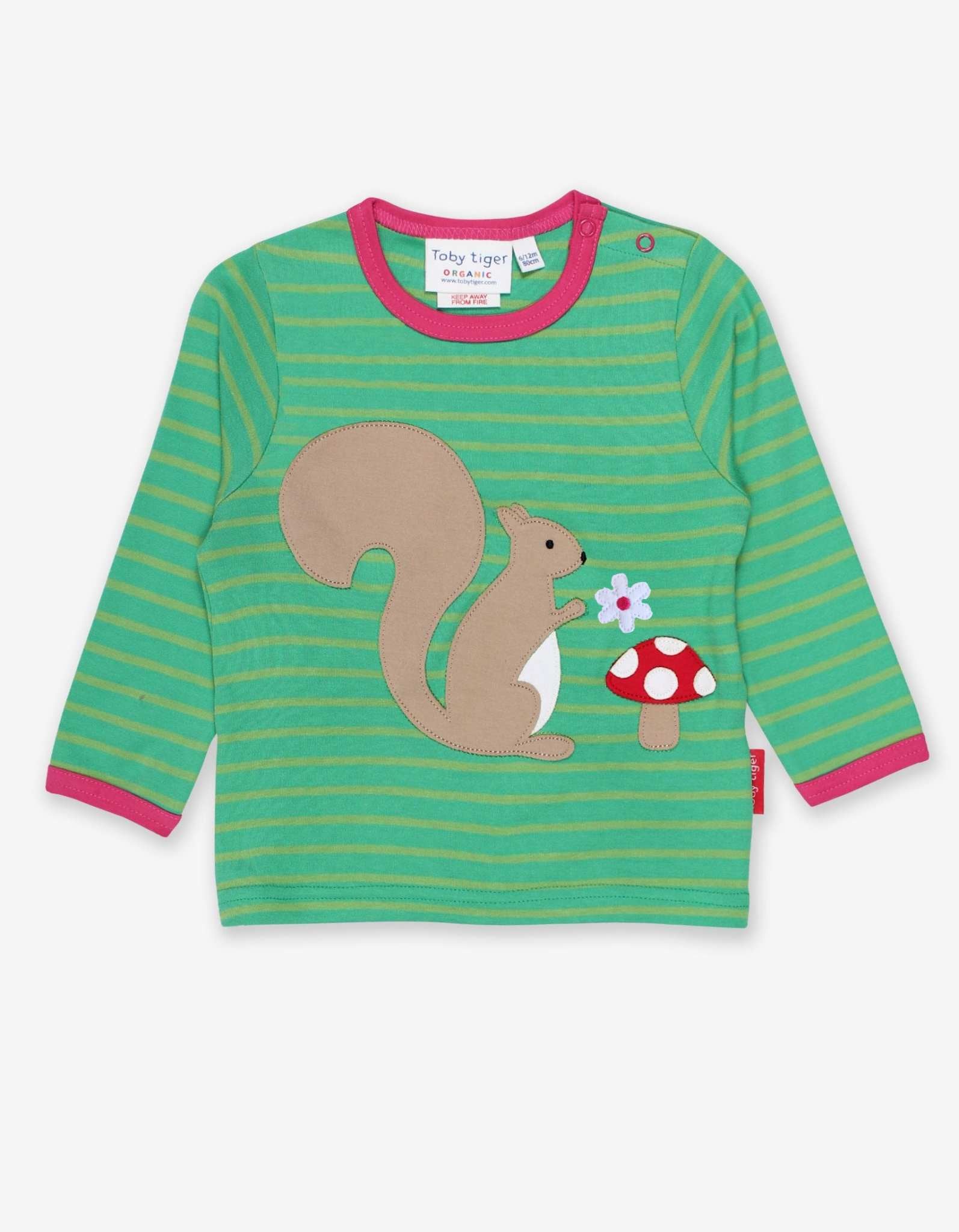 Organic Squirrel Applique T-Shirt - Toby Tiger UK Retail