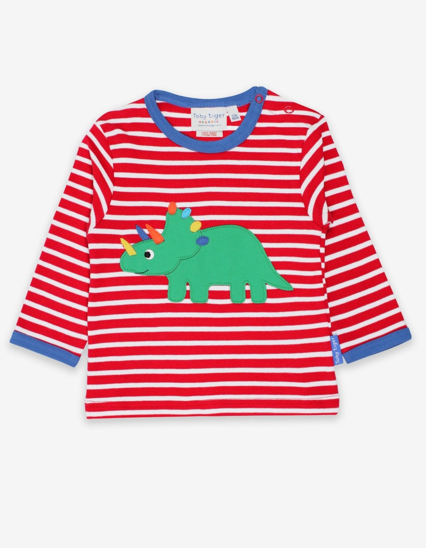 Organic Triceratops Applique T-Shirt - Toby Tiger UK Retail