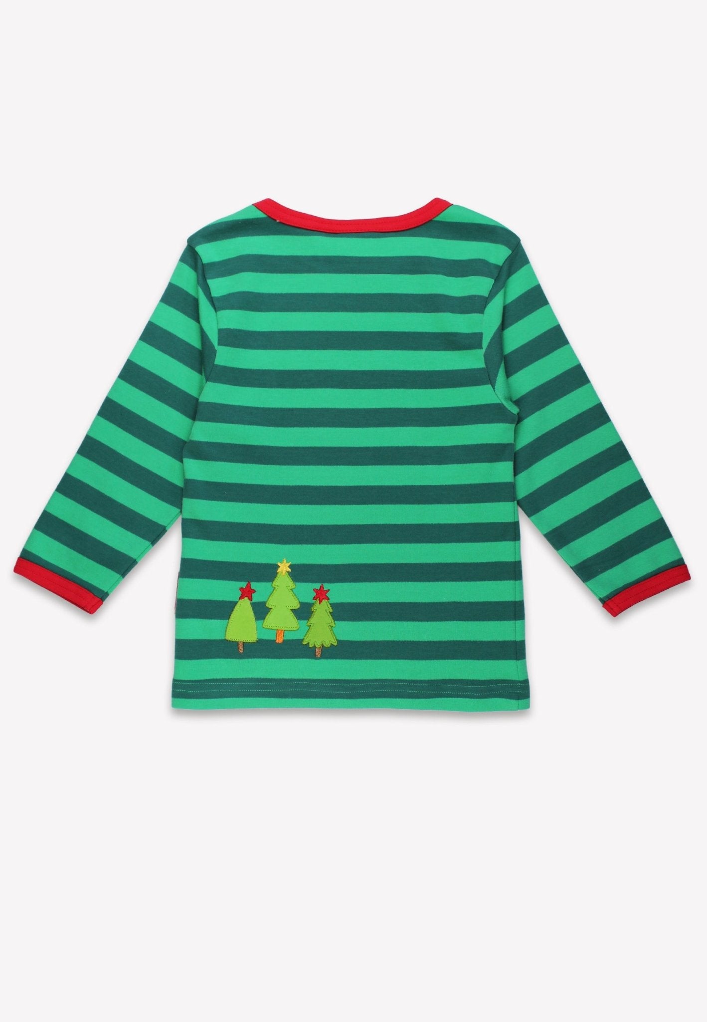 Organic Christmas Bear Applique Long - Sleeved T-Shirt - Toby Tiger