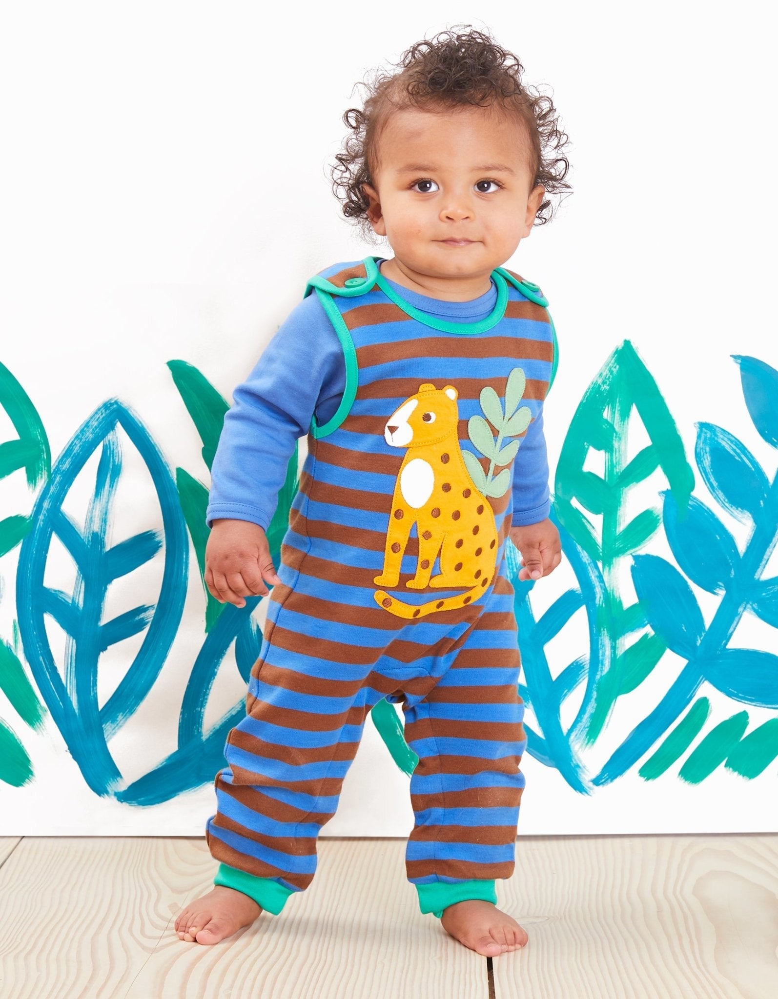 Organic Blue Basic Long - Sleeved Baby Body - Toby Tiger UK Retail