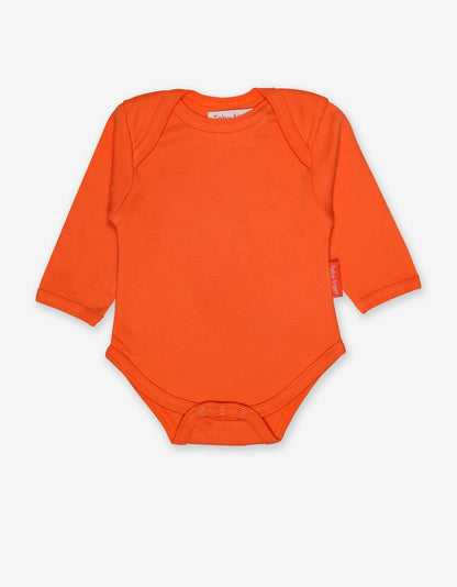 Organic Orange Basic Long - Sleeved Baby Body - Toby Tiger UK Retail