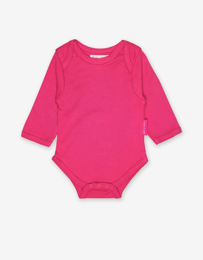 Organic Pink Basic Long - Sleeved Baby Body - Toby Tiger UK Retail