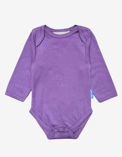 Organic Purple Basic Long - Sleeved Baby Body - Toby Tiger UK Retail