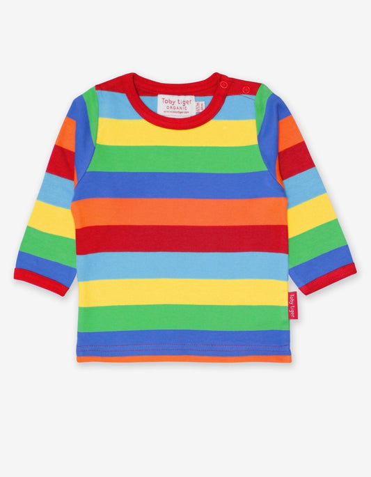 Organic Multi Stripe Long - Sleeved T-Shirt - Toby Tiger UK Retail