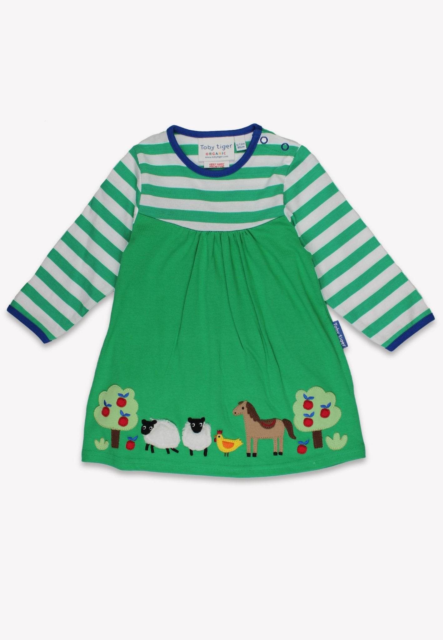 Organic Hillside Applique T-shirt Dress - Toby Tiger