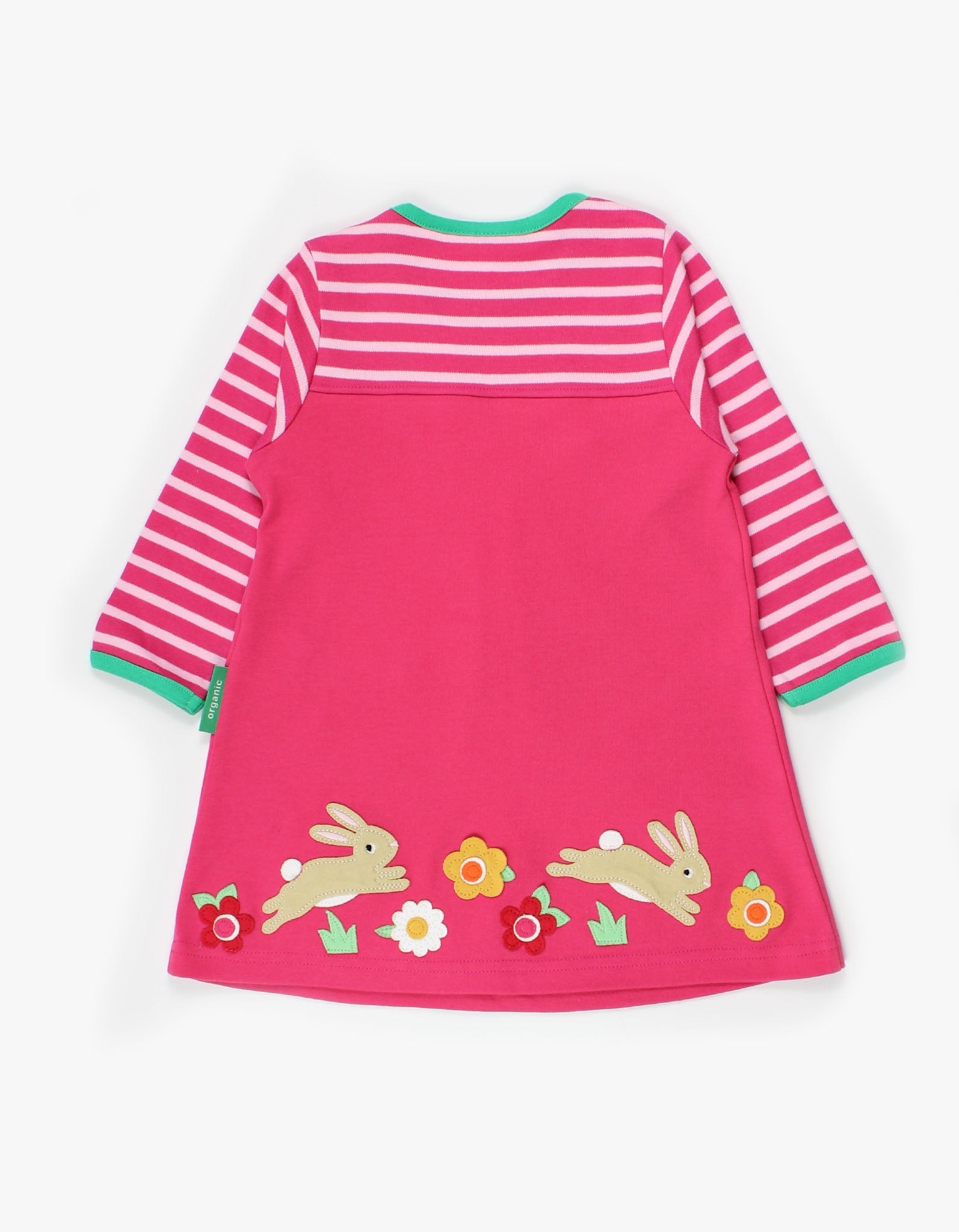 Organic Leaping Bunny Applique T-Shirt Dress - Toby Tiger UK Retail