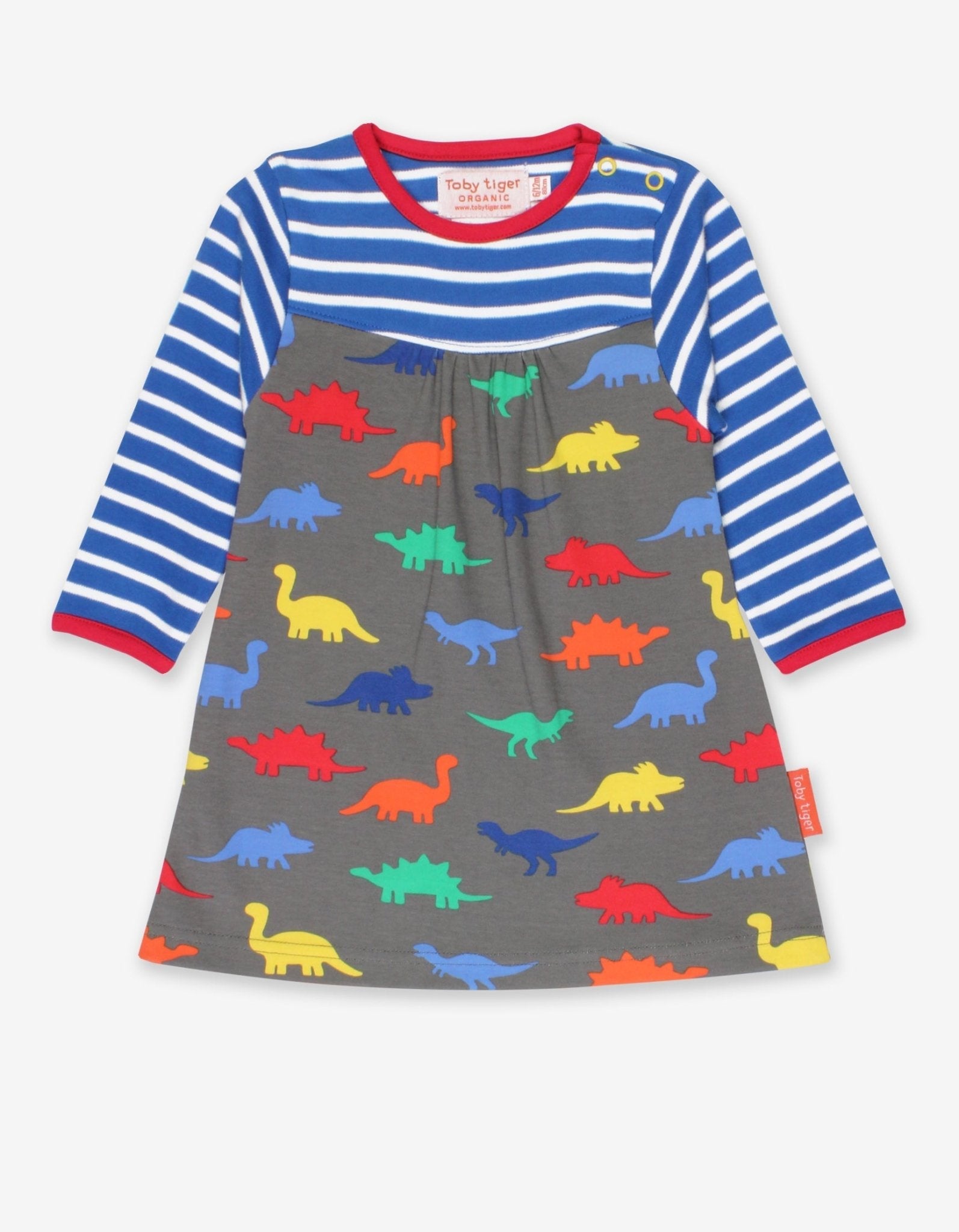 Organic Dinosaur Print Dress - Toby Tiger UK Retail