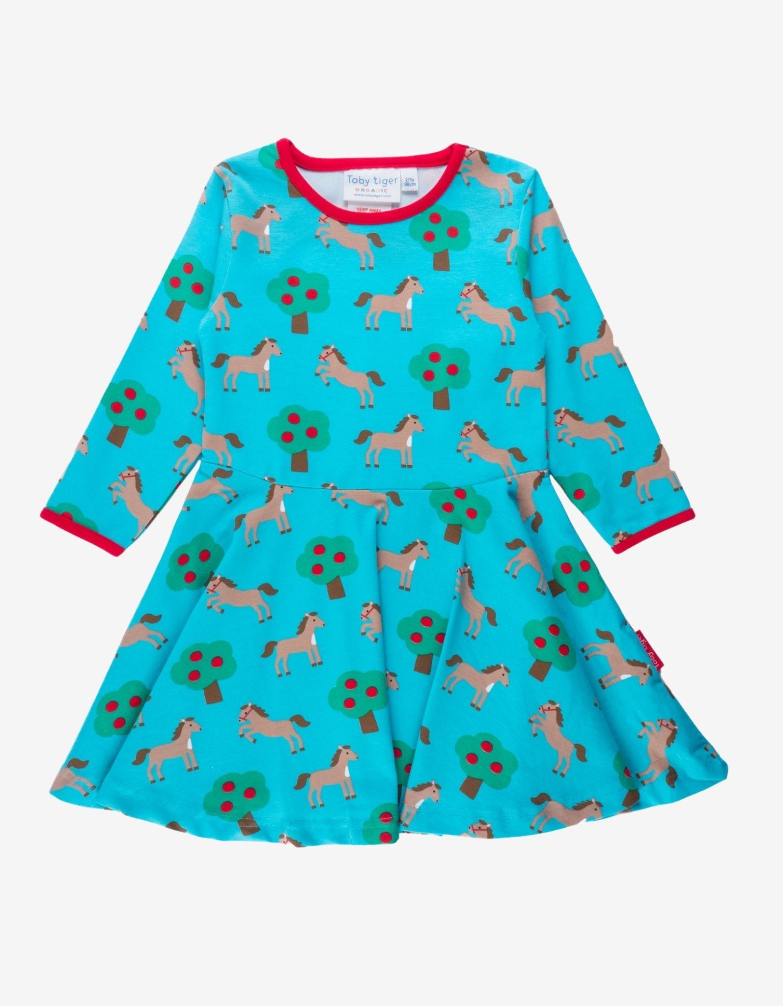 Organic Horse Print Skater Dress - Toby Tiger UK Retail