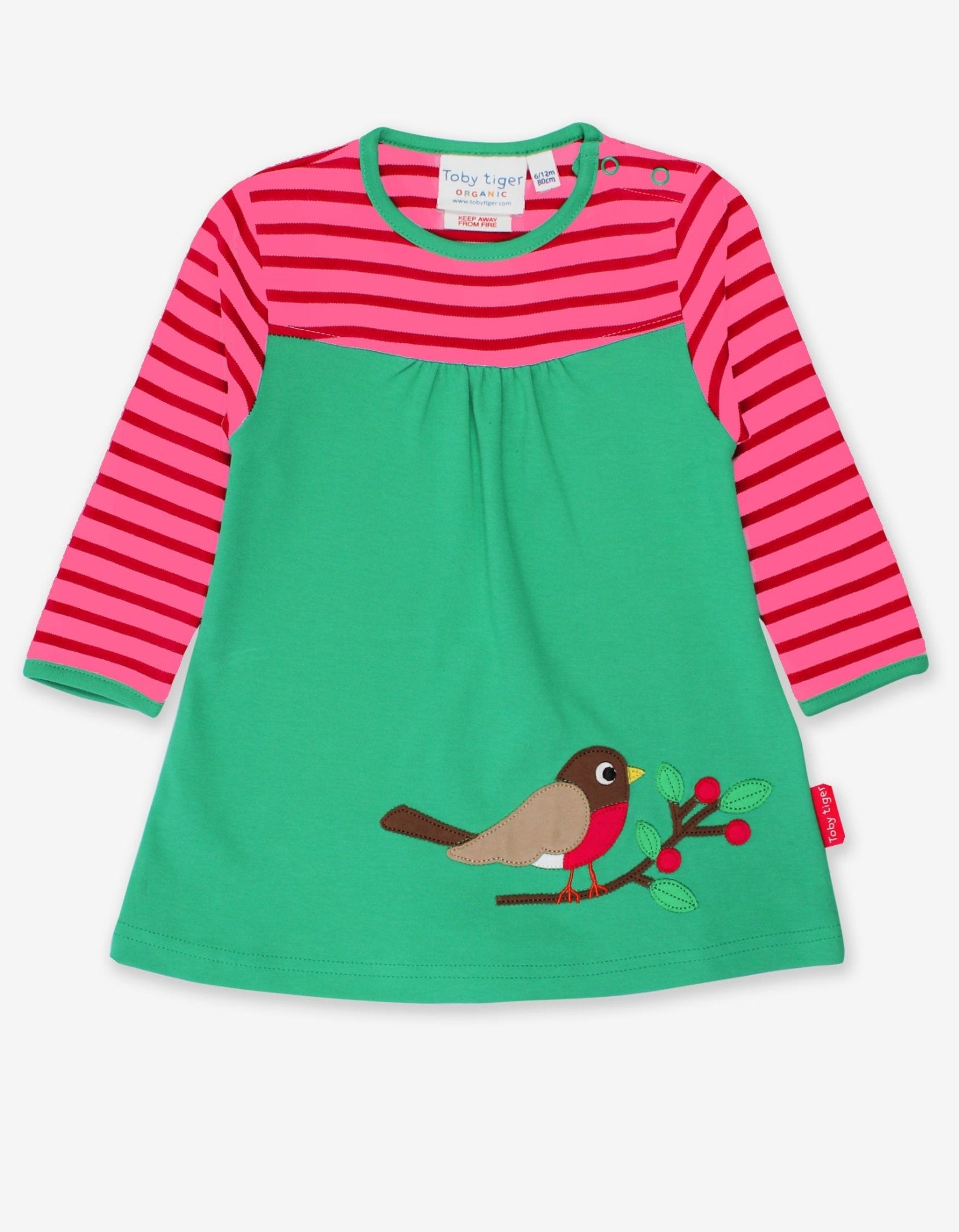 Organic Robin Applique Dress - Toby Tiger UK Retail