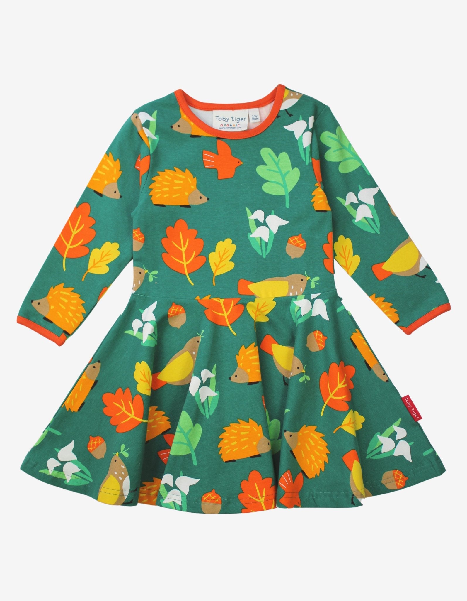 Organic Autumn Print Skater Dress - Toby Tiger UK Retail