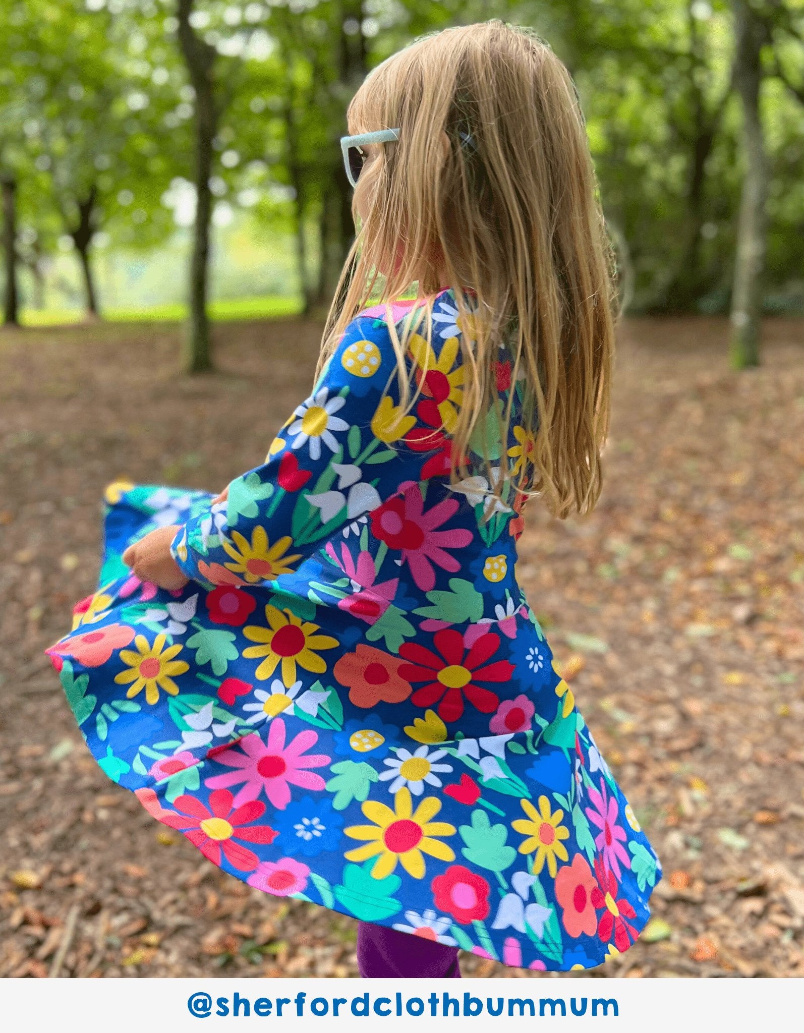 Organic Bold Floral Print Skater Dress - Toby Tiger UK Retail