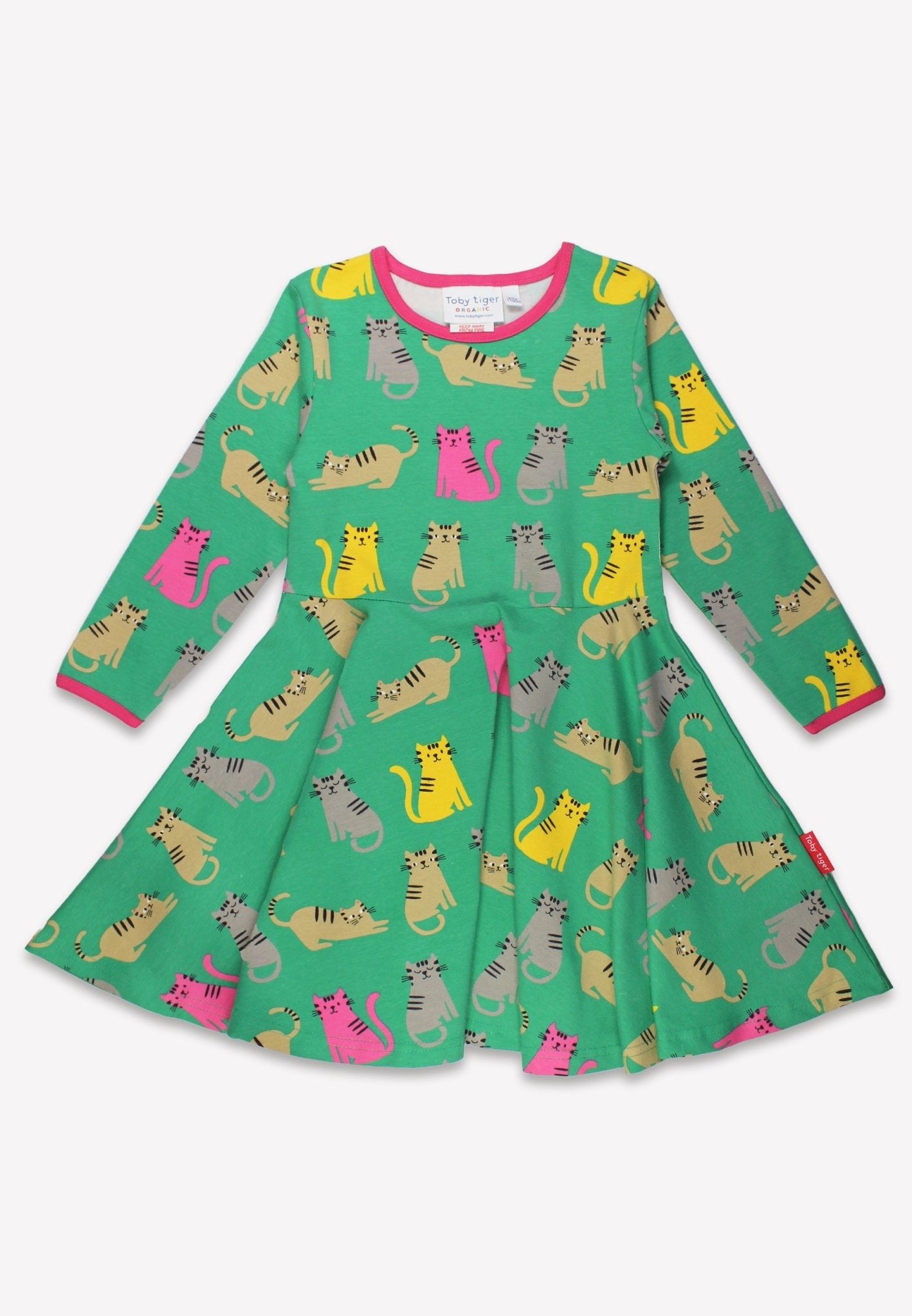 Organic Kitten Print Skater Dress - Toby Tiger