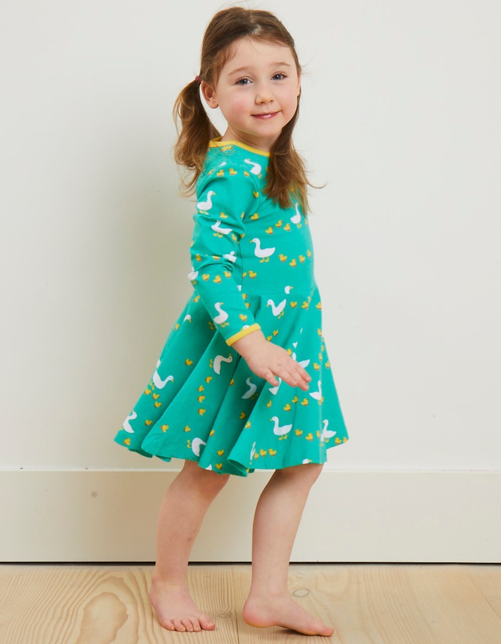 Organic Duck Print Skater Dress - Toby Tiger UK Retail