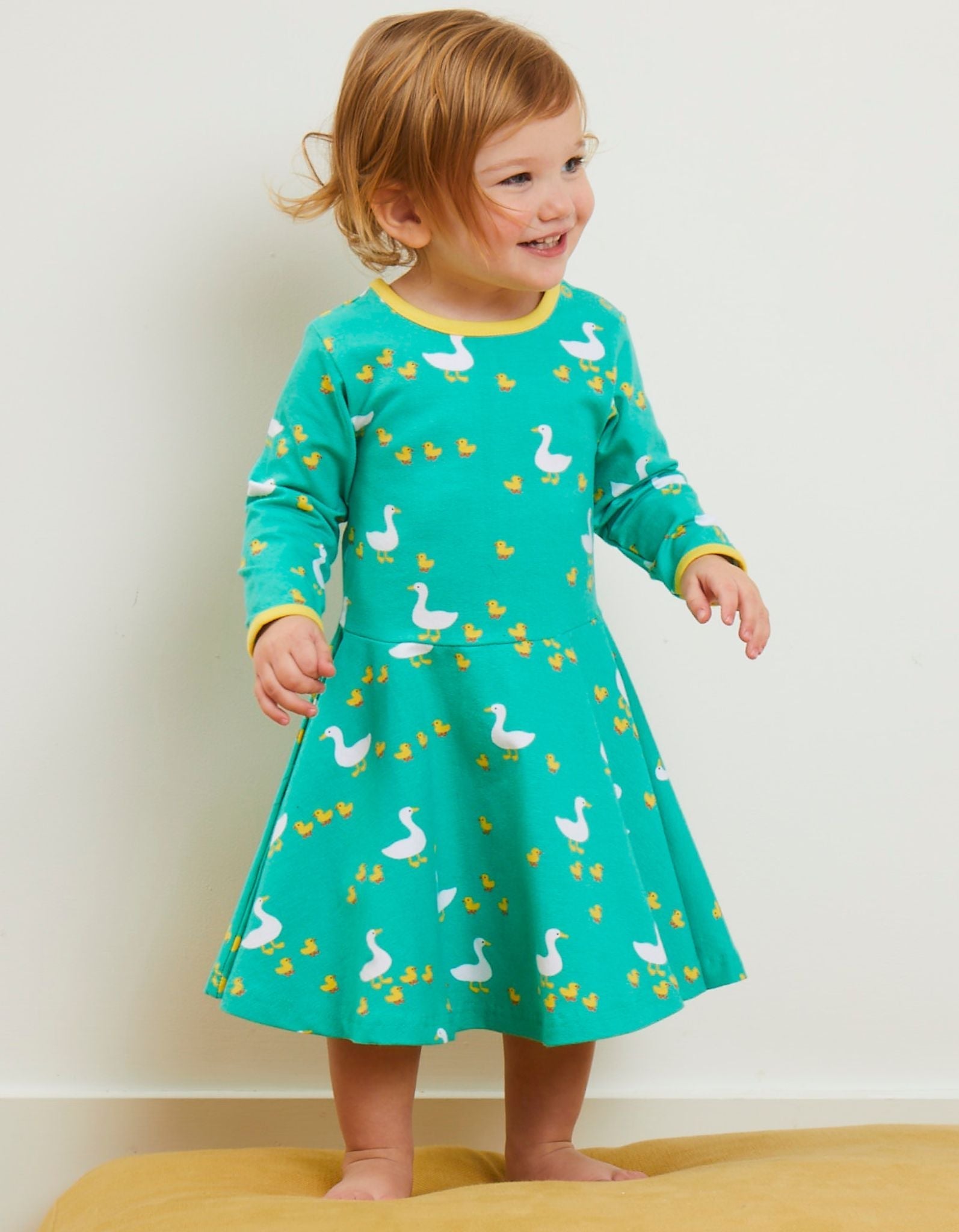 Organic Duck Print Skater Dress - Toby Tiger UK Retail