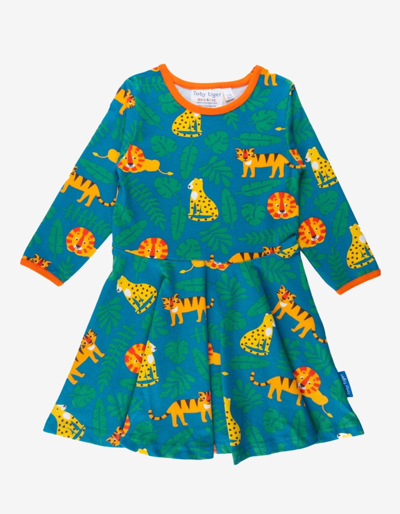 Organic Wild Cats Print Skater Dress - Toby Tiger UK Retail