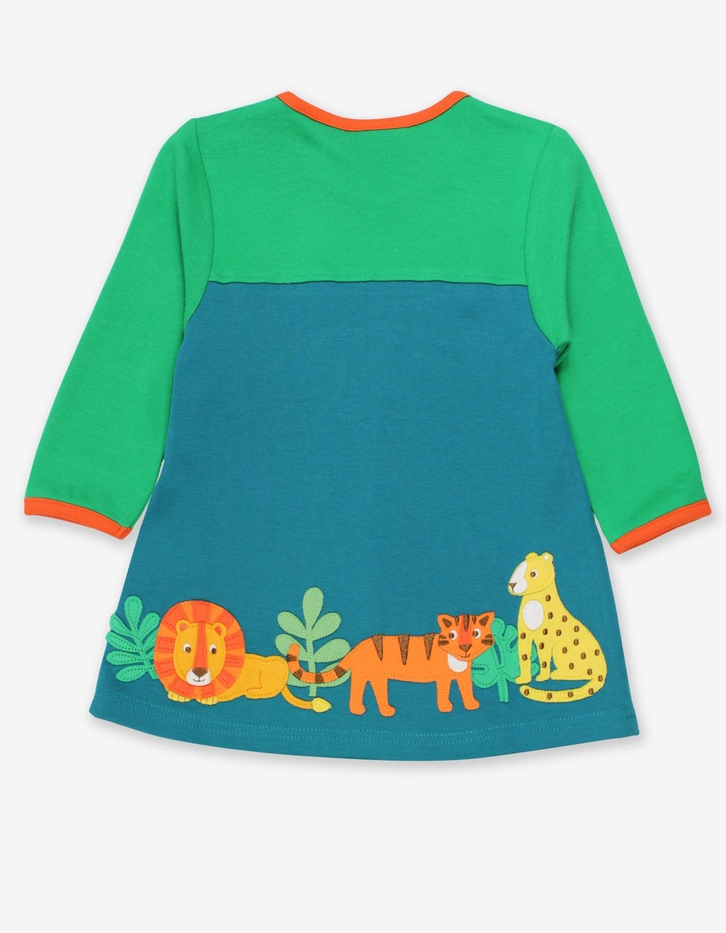 Organic Wild Cats Applique T-Shirt Dress - Toby Tiger UK Retail